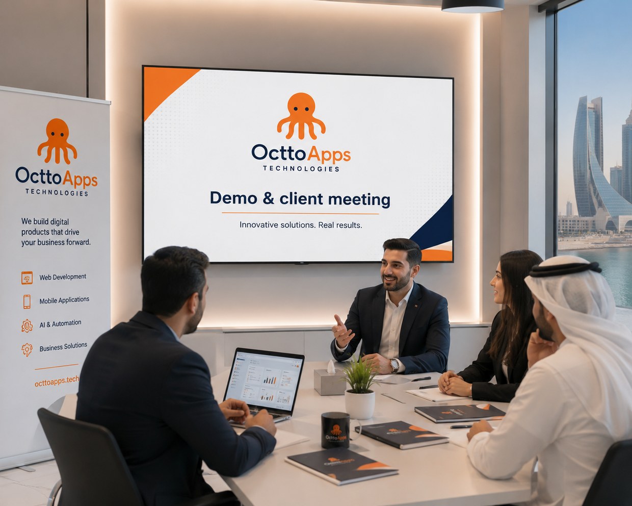 OcttoApps Technologies client meeting in Qatar
