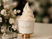 GLACÉ soft serve in a branded cup